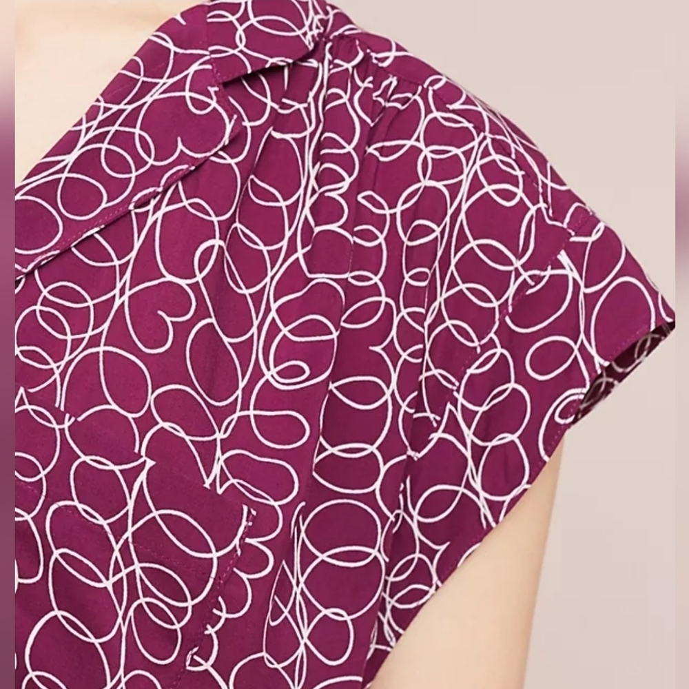 ❤️ ANTHROPOLOGIE MAEVE BUTTON DOWN RAFFINE TOP, SMALL View 3